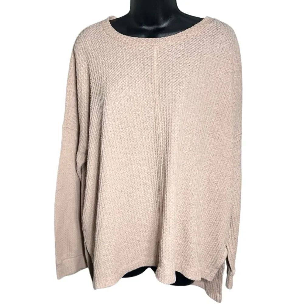 American Eagle Outfitters Waffle Knit Baggy long sleeve Top Size Large